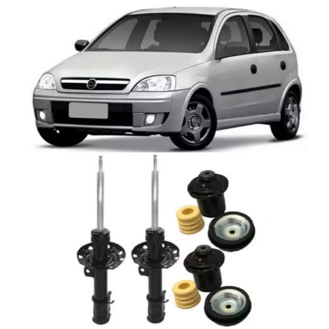 PAR AMORTECEDOR DIANTEIRO CORSA FRENTE MONTANA/CORSA JOY + KIT COMPLETO