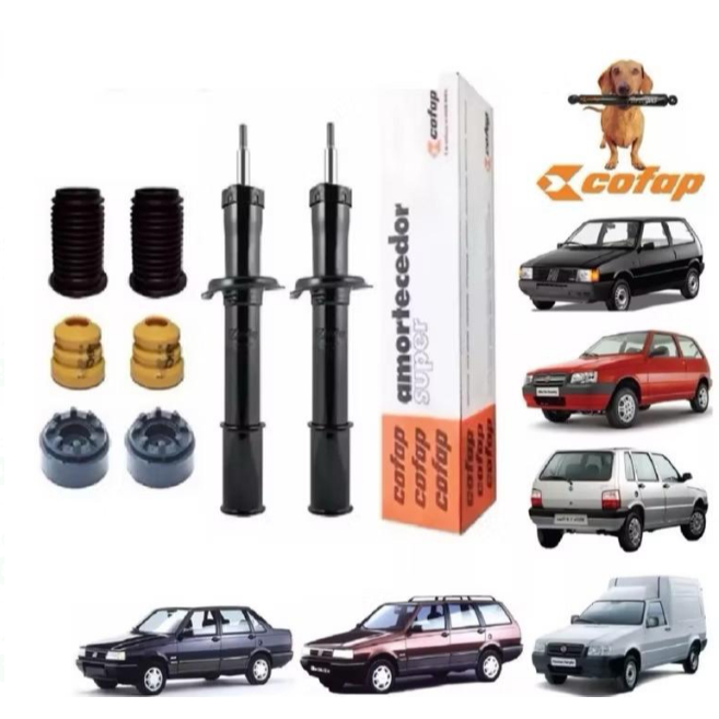 2 AMORTECEDOR DIANTEIRO UNO ELBA PRÊMIO FIORINO + KITS BATENTES