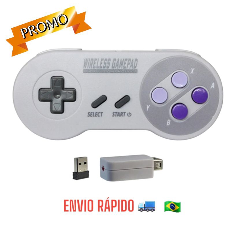 Controle Bluetooth Snes para Nintendo Switch PC Android Raspberrypi - Snes Mini - Nintendo