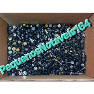 Rodas com pneus de borracha para miniaturas de "201 ate 218" hotwhells,maisto,matchbox entre outros 1/64. em Oferta na Shopee