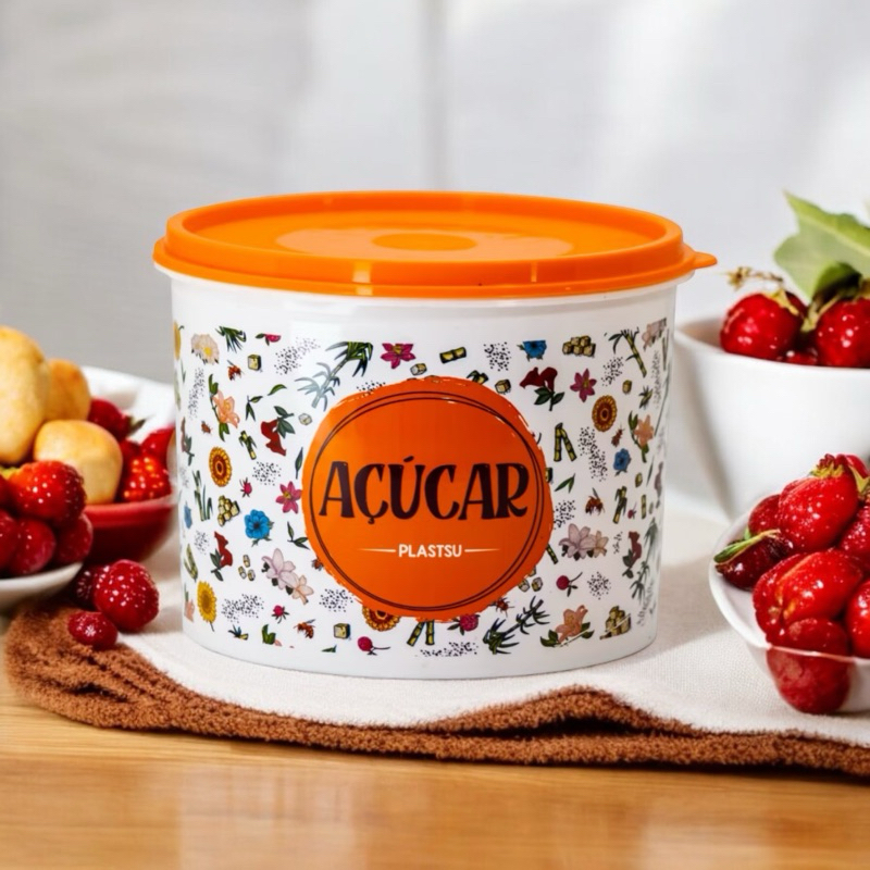 Pote Porta Mantimento Açúcar Decorado Floral Resistente Decorativo em Oferta na Shopee