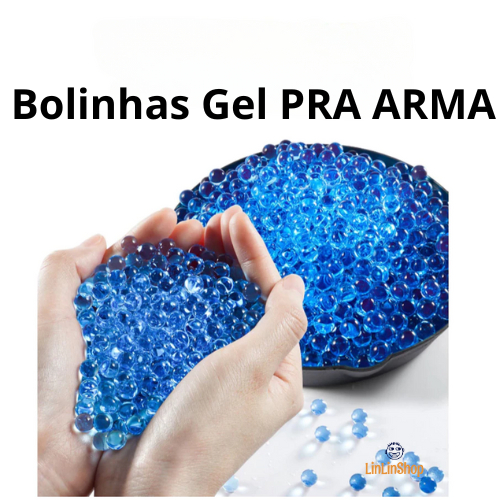 Bolinhas Gel Para Arminha Metralhadora 7-8mm Hidrogel Azul