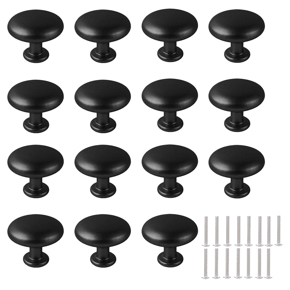 15x Puxador de armário preto moderno para cozinha/banheiro + parafuso