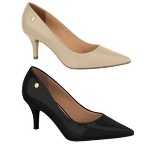 Scarpin Vizzano Bico Fino Feminino Salto 7CM Médio Baixo Fino Macio Confortável Original 1185.702 em Oferta na Shopee