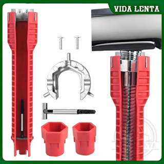 Chave 8 Em 1 Multiuso Cano Torneira Filtro Encanamento Inglesa Ferramenta Reparos Difícil Acesso em Oferta na Shopee
