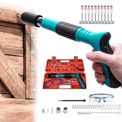 Pistola De Fixação De Ação Direta Finca Pinos + 10 Pinos Drywall Gesso Concreto Madeira Cadeirinha Parafuso