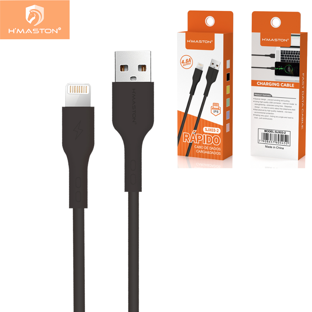 H'maston SJX03 Cabo Carregador Rápido Turbo 4.8 A Tipo C 1 Metro em Oferta na Shopee