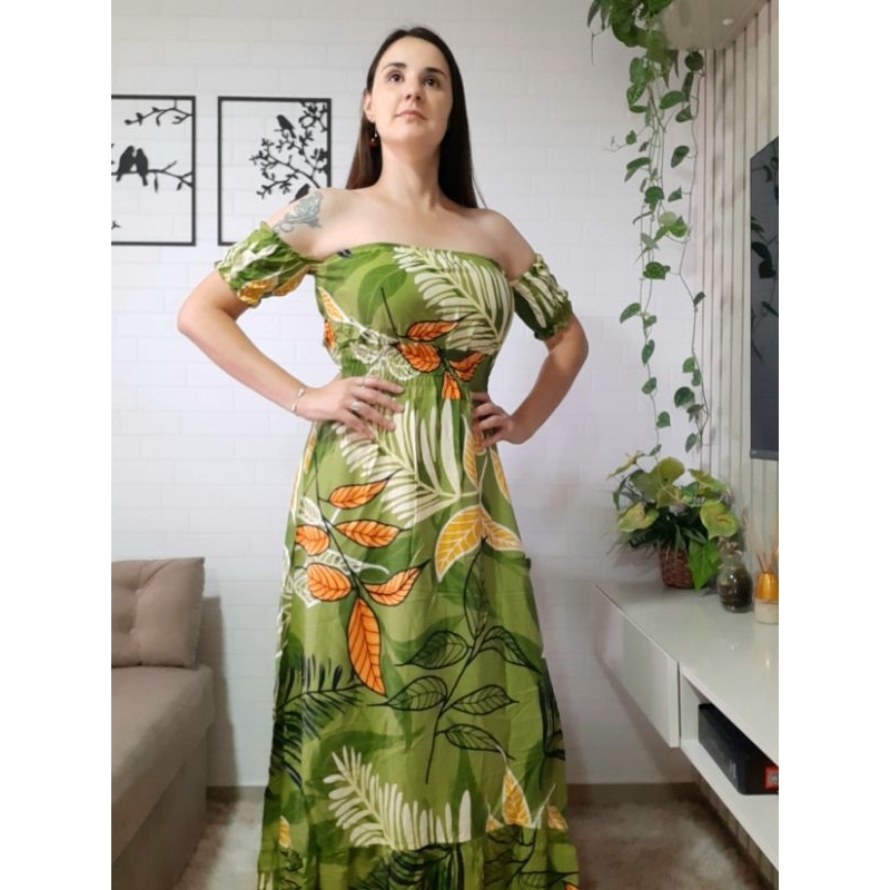Vestido longo Ciganinha estampado/ Vestido ciganinha longo/ Vestido longo estampado