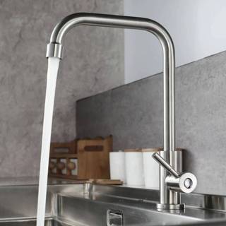 Torneira de Inox Escovado Metal Cozinha Bancada Mesa Gourmet Luxo 1/4 Volta