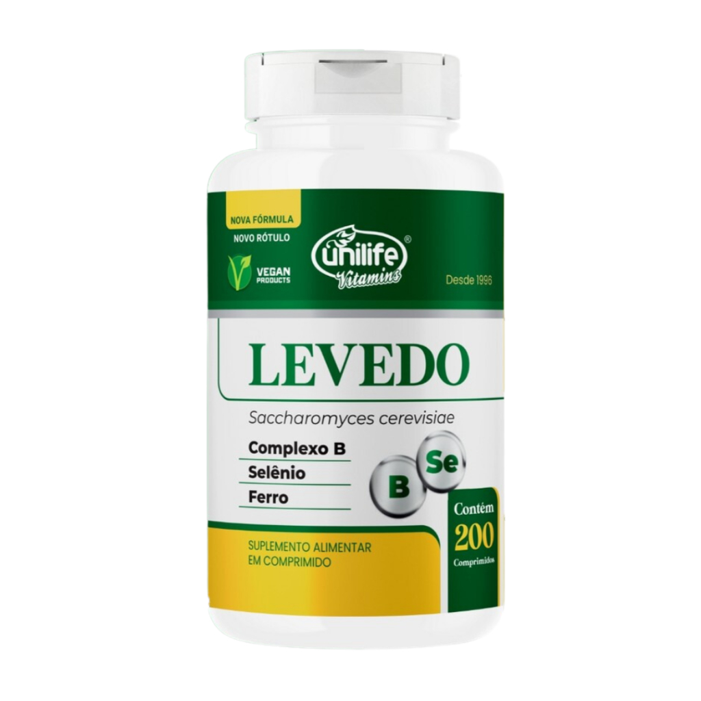 Levedo de Cerveja Vitaminas do Complexo B - B1 B2 B3 B5 B6 B9 B12 450mg 200 Comprimidos Unilife em Oferta na Shopee