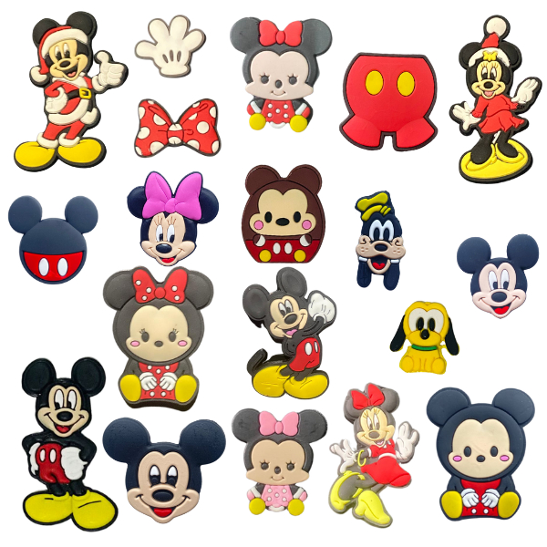04 a 10 Pins/Bottons Emborrachados Para babuche - Turma Do Mickey em Oferta na Shopee