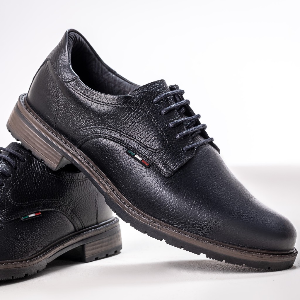 Sapatênis Masculino Vittal Couro Legítimo Oxford Amarração Preto - Men Shoes