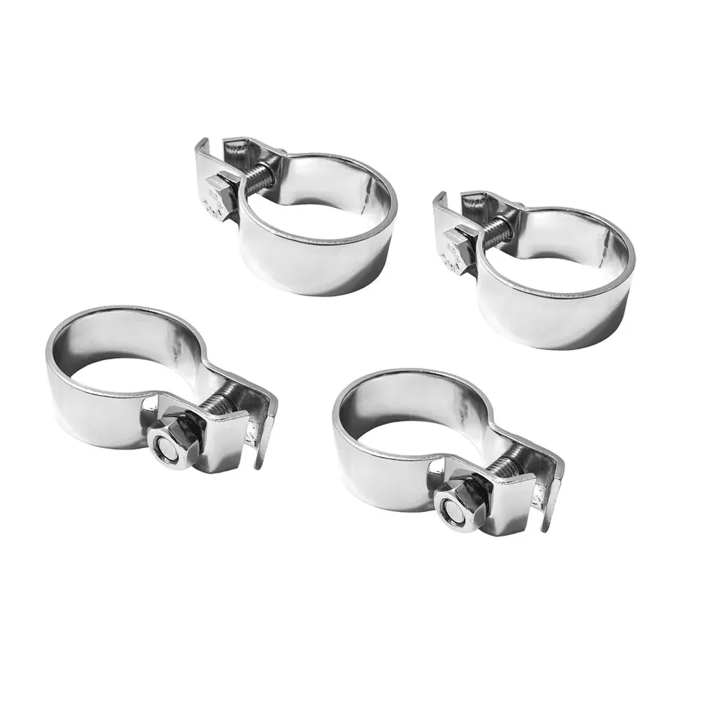abraçadeira para escapamento cromada para fusca brasilia puma jogo 4 peças