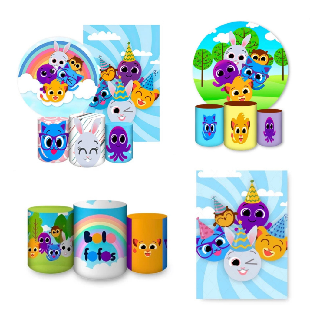 Capas de Painéis, Cilindros e Kits completos Sublimados para Festa Tema BOLO em Oferta na Shopee