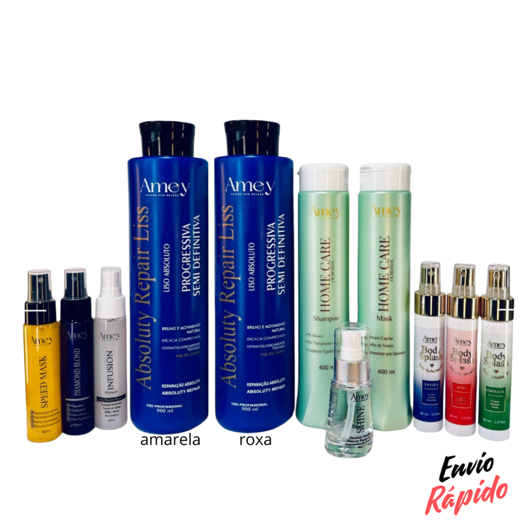 Kit Profissional para Cabelo - 2 Progressivas-Máscara-Reparador-Speed Mask-Reparador-Body Splash