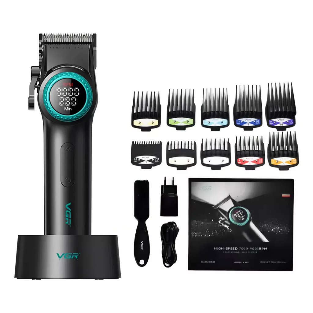 Maquina Cortar Cabelo Profissional Vgr V001 9.000 rpm Led Premium Original em Oferta na Shopee