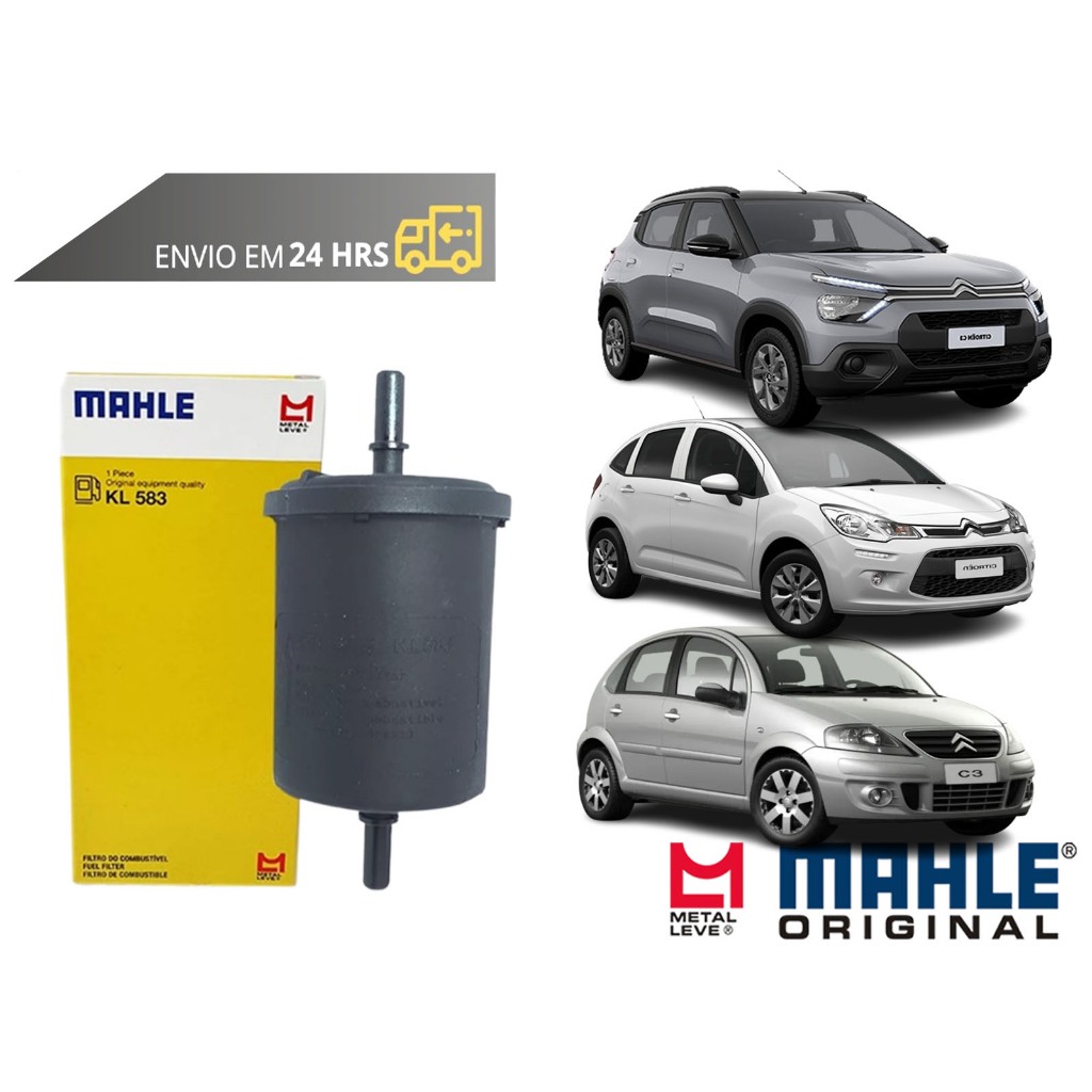 Filtro de Combustivel Citroen C3 todos de 2003 a 2024 Original Mahle Metal leve em Oferta na Shopee