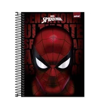 Caderno universitário capa dura, 10x1, 160 folhas, Homem Aranha,Spiral Mha -1 UN