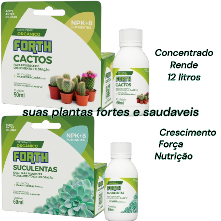 Fertilizante Adubo Liquido Forth Cactos  ou forth suculentas de 60ml concentrado rende ate 12 Litros