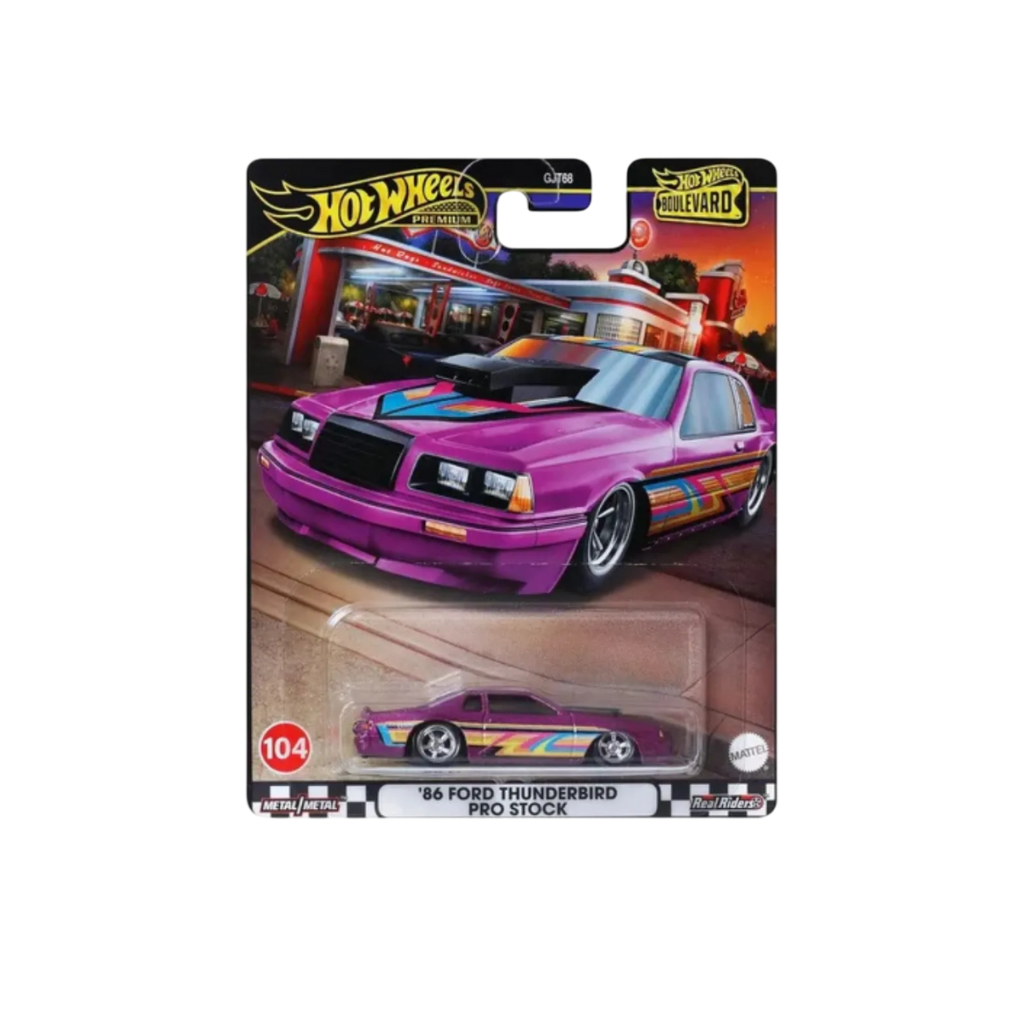 MINIATURA HOT WHEELS PREMIUM  '86 FORD THUNDERBIRD PRO STOCK 104 GJT68