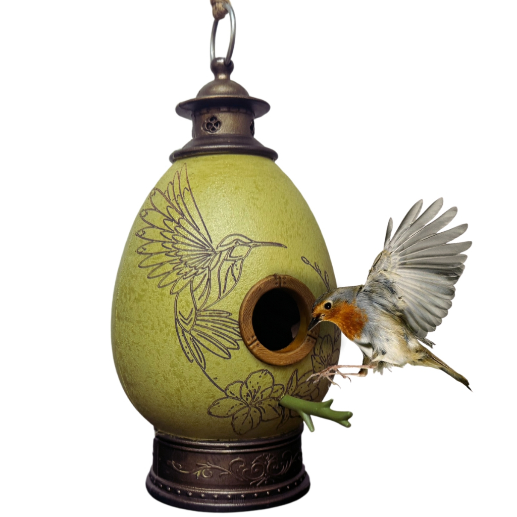 CasaOvo. Casinha pássaros livres. jardim ca passarinho em Oferta na Shopee