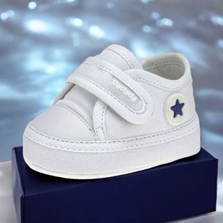 Tênis Bebê Menino Infantil masculino Branco estrela star em Oferta na Shopee