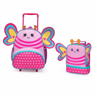 Kit Pré Escola Mochila Spector Carrinho + Lancheira Moda Menina