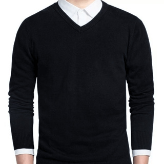 Suéter Blusa Casaco Tricot Masculino Gola V Uniforme