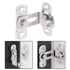 Fecho Trava Tranca Angular L 90° P/ Gavetas Portas Janelas Tramela Trinco