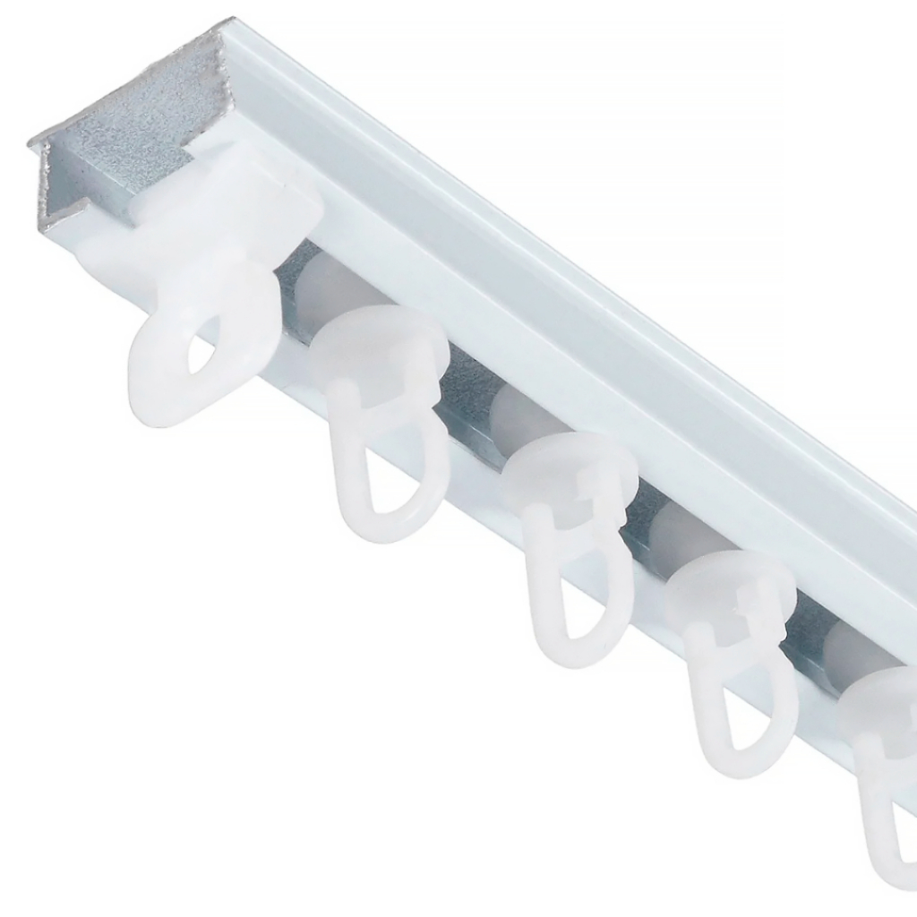 Trilho Suíço Simples Max Alumínio Branco – Kit Deslizantes + Terminais Várias...