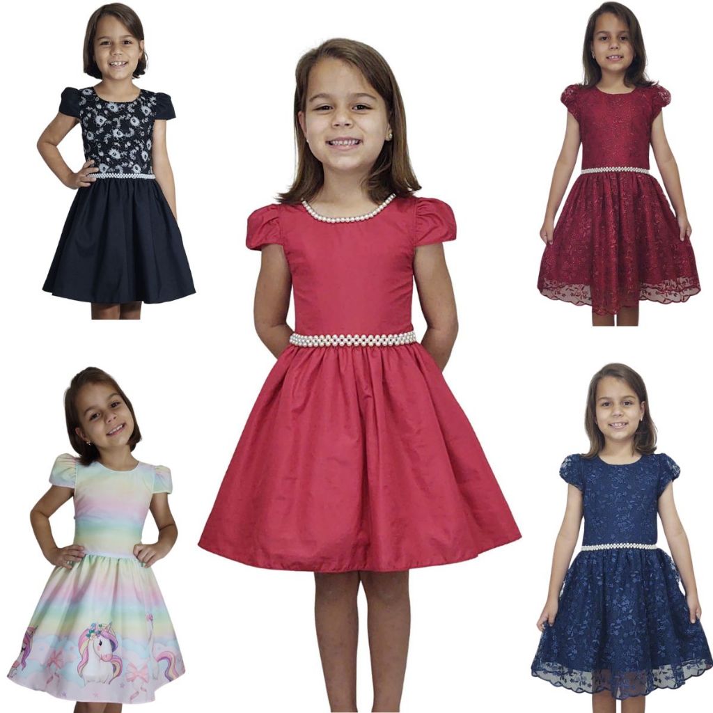 Vestido Infantil Igreja Festa Aniversário Casamento Saldo Promoção Roupa Criança Atacado