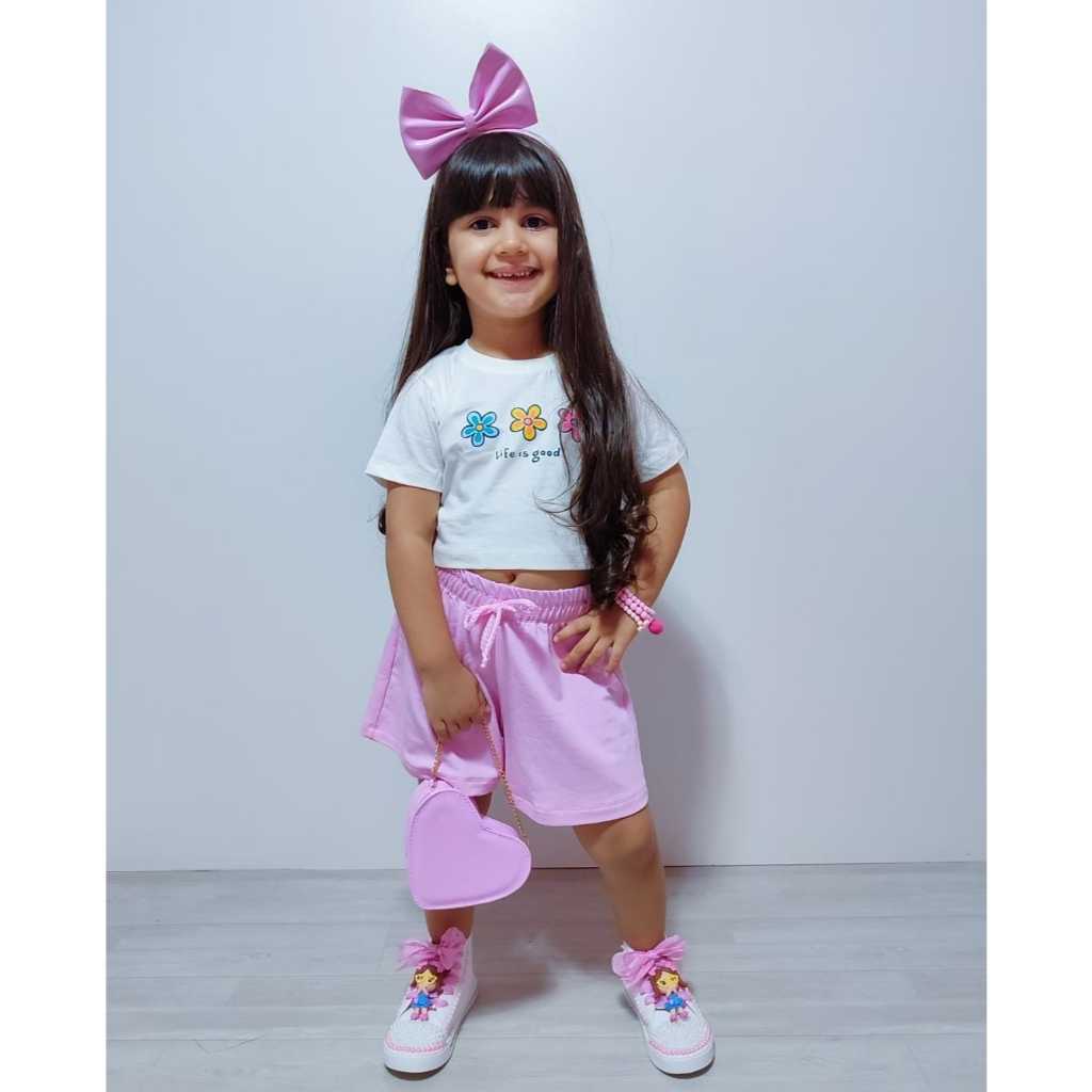 Conjunto Infantil Menina Blogueirinha Feminino Festa Modinha Verão Flores
