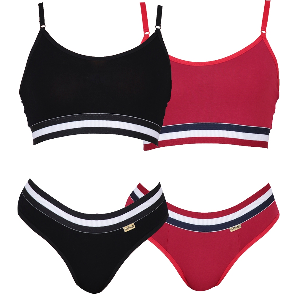 Kit 2 Conjuntos Top Listra + Tanga Fio Sexy Listra - Women Clothes