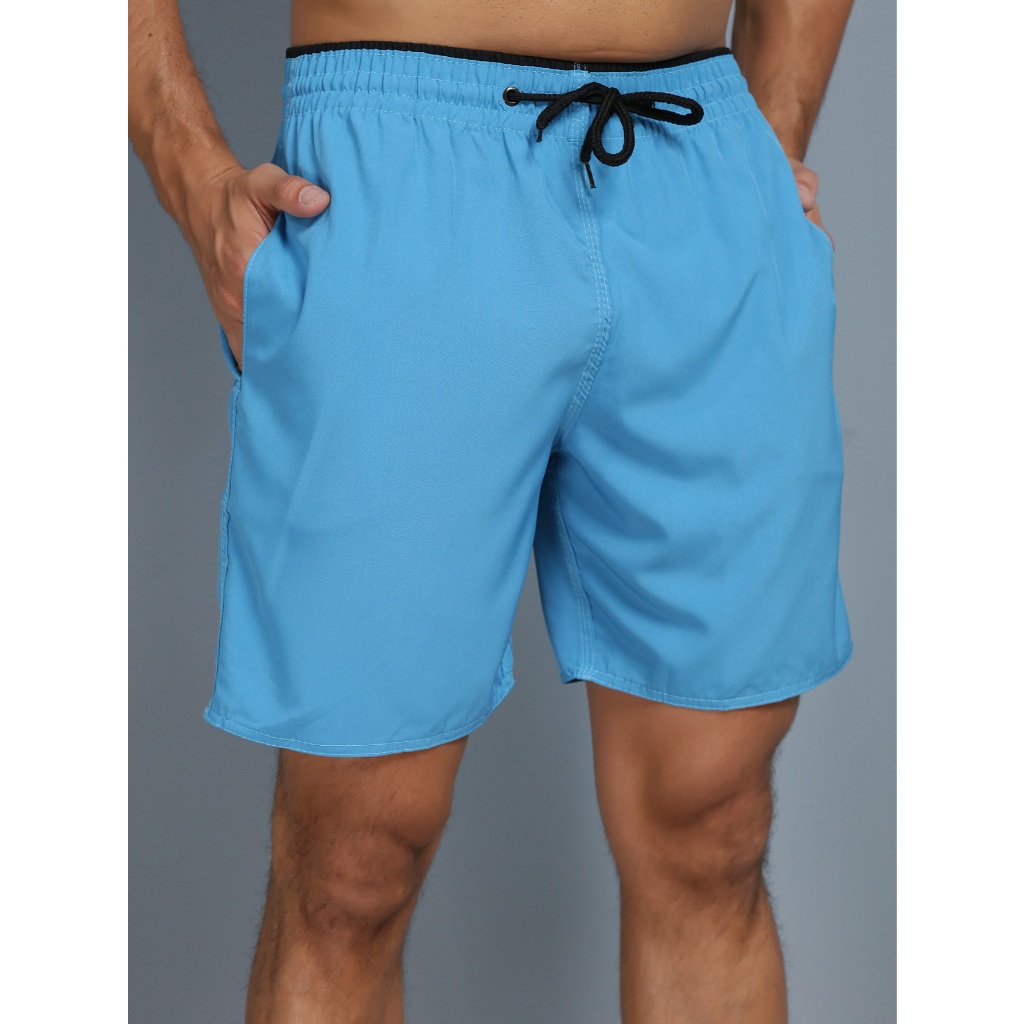 Bermuda masculina praia basica lisa tactel elastico short verao