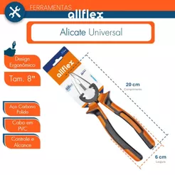 Alicate Universal 8 Pol allflex Aço Carbono Polido