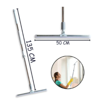 Rodo De Silicone 50 cm Multiuso Raspador Para Limpeza De Pisos e Vidros Com Cabo Extensor Limpeza em Oferta na Shopee