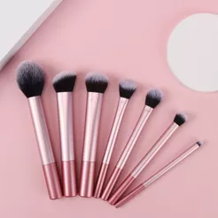 Kit 7 Pincéis de Maquiagem profissional 024-142 ROSA