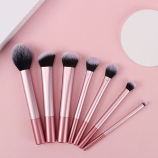 Kit 7 Pincéis de Maquiagem profissional 024-142 ROSA em Oferta na Shopee