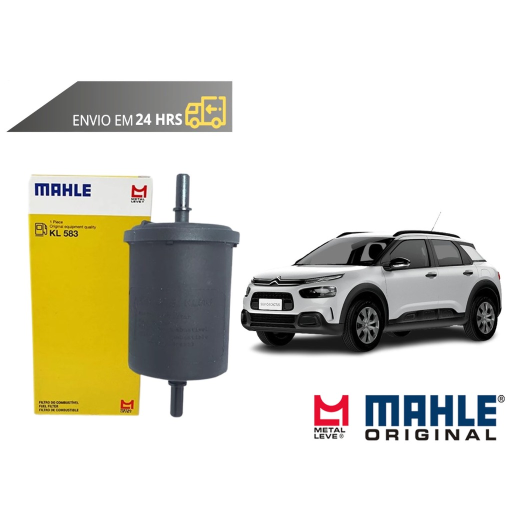Filtro de Combustível Citroen C4 Cactus todos 2017 a 2024 Original Mahle Metal Leve