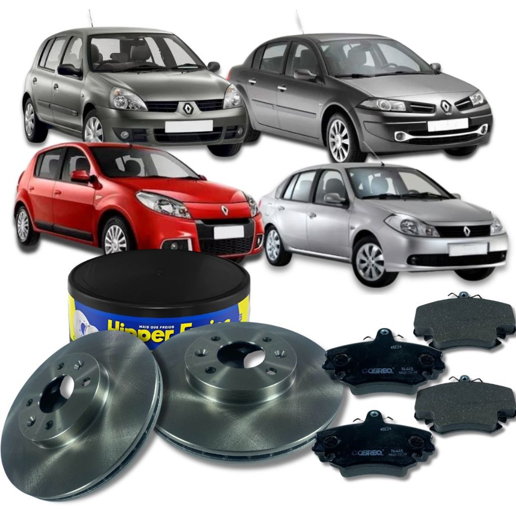 Kit Disco Freio Dianteiro Pastilha Clio Sandero Megane Symbol em Oferta na Shopee