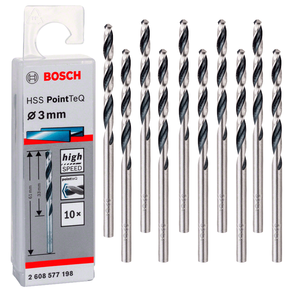 Jogo De Brocas Hss Pointteq 3.0mm 10 Peças Bosch em Oferta na Shopee