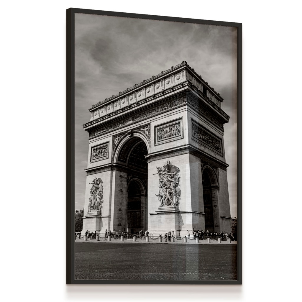 Quadro Decorativo Arco Triunfo Paris França Clássicos da Arquitetura Design Sala Escritório