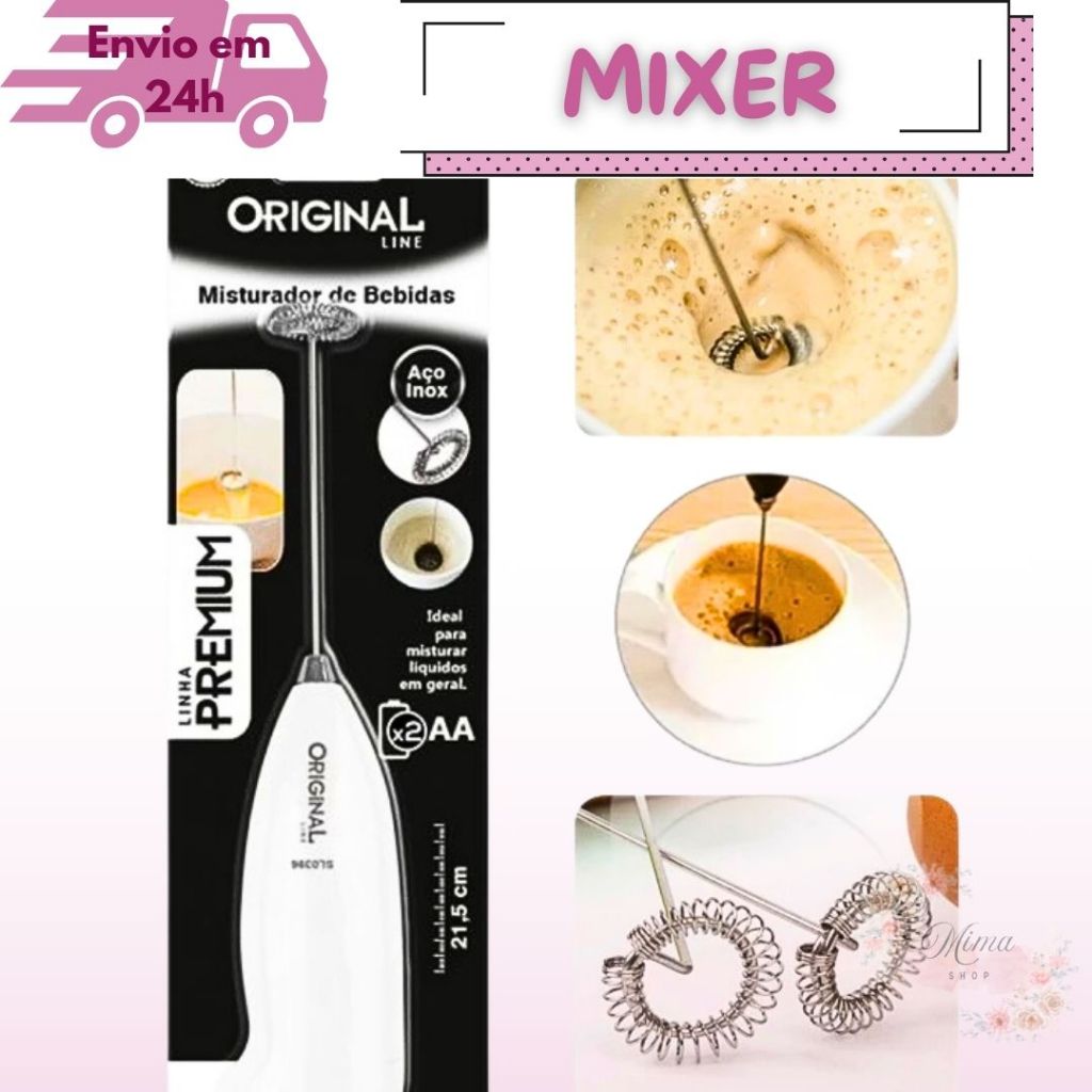 Mini Misturador Mixer Batedor Elétrico Para Bebidas Café Whey Portátil Para Claras De Ovos Pilha