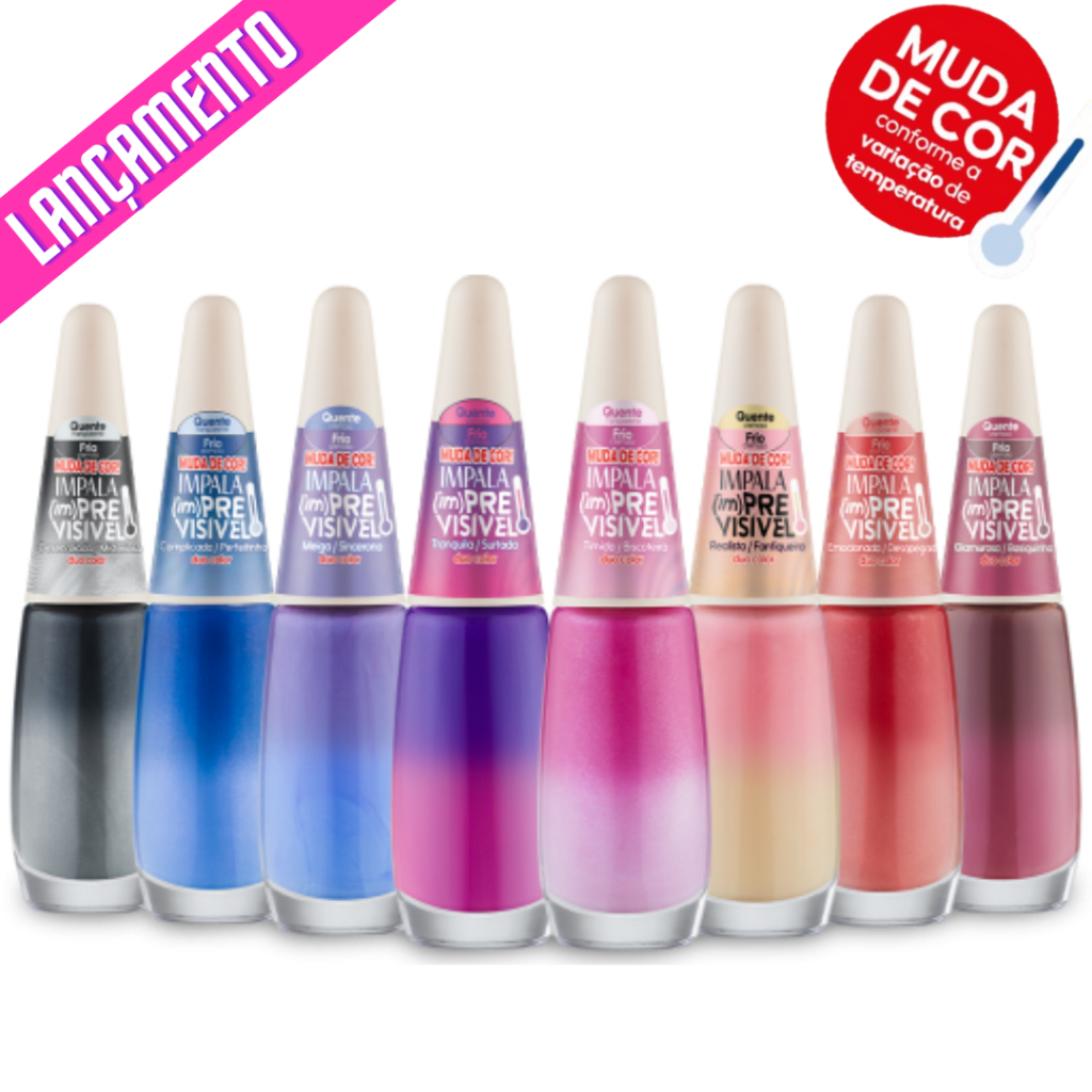 ESMALTE IMPALA COLEÇÃO (IM)PREVISÍVEL DUO COLOR - MUDA DE COR !! em Oferta na Shopee