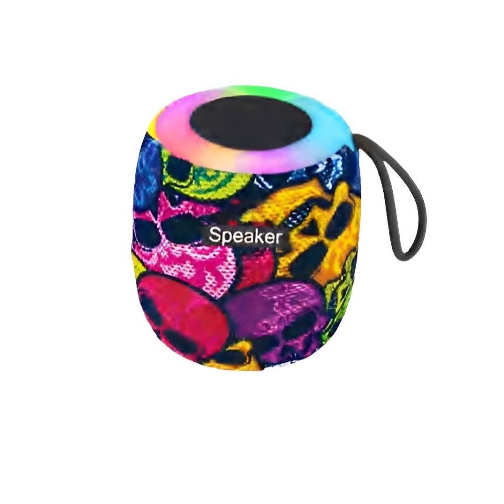 Caixa De Som TWS mini Speaker crânio Bluetooth RGB Portátil 10W usb/aux