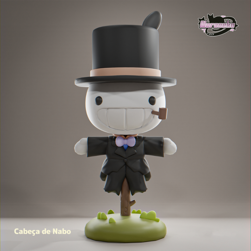Miniatura 3D Chibi Cabeça de Nabo | Castelo Animado Studio Ghibli | 80mm | Impressão 3D em Resina