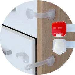 Kit 8 Trava Gaveta Armário Geladeira Porta Vaso Sanitário Segurança Protetor Infantil A Tóxico Bebe