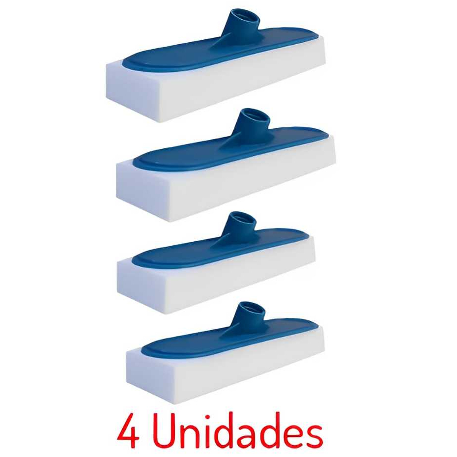 Kit 4 Esfregão Limpa Piso para Rodo com Esponja Mágica Espuma de Limpeza Geral