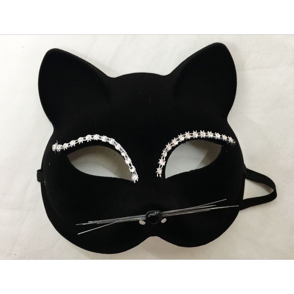 MÁSCARA FELINA/ GATINHA DECORADA C/ STRASS 14274