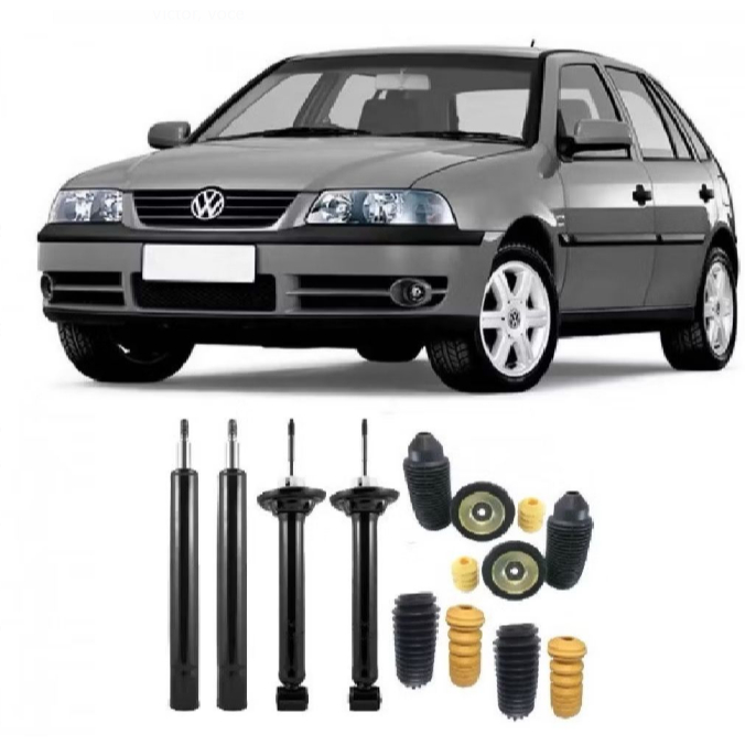 4 AMORTECEDORES + 4 KITS BATENTES GOL G3 (1995 ATÉ 2005) DIANTEIRO E TRASEIRO em Oferta na Shopee